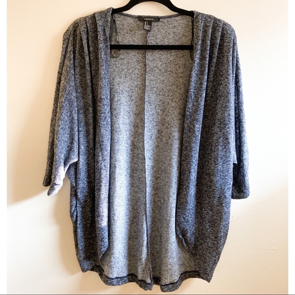 Forever 21 Lightweight Heather Gray Cardigan Small EUC